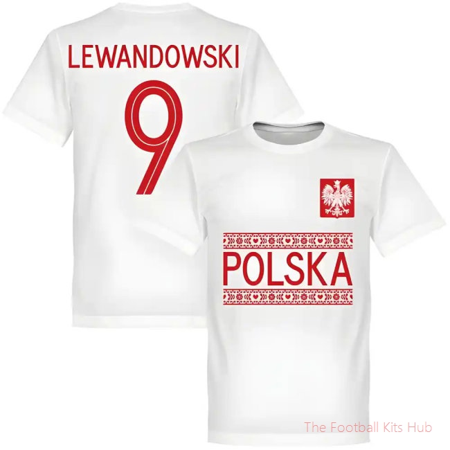 Poland Lewandowski 9 Team T-Shirt - White
