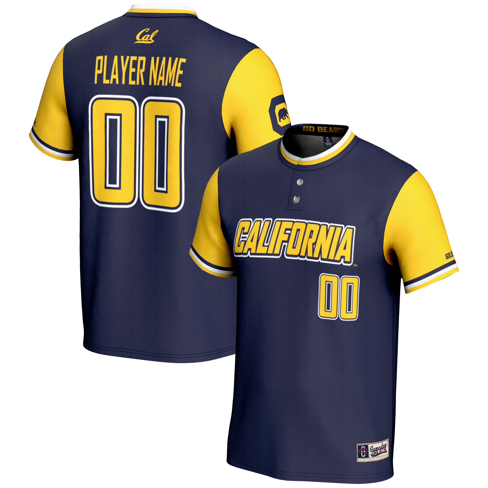 [DDG] Cal Bears GameDay Greats Youth NIL Pick-A-Player Lightweight Softball Jersey - Navy