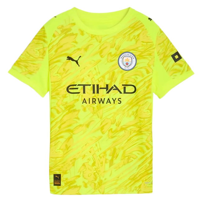 Avid Football Man City Goalkeeper Third Shirt Yellow Kids Trautman...