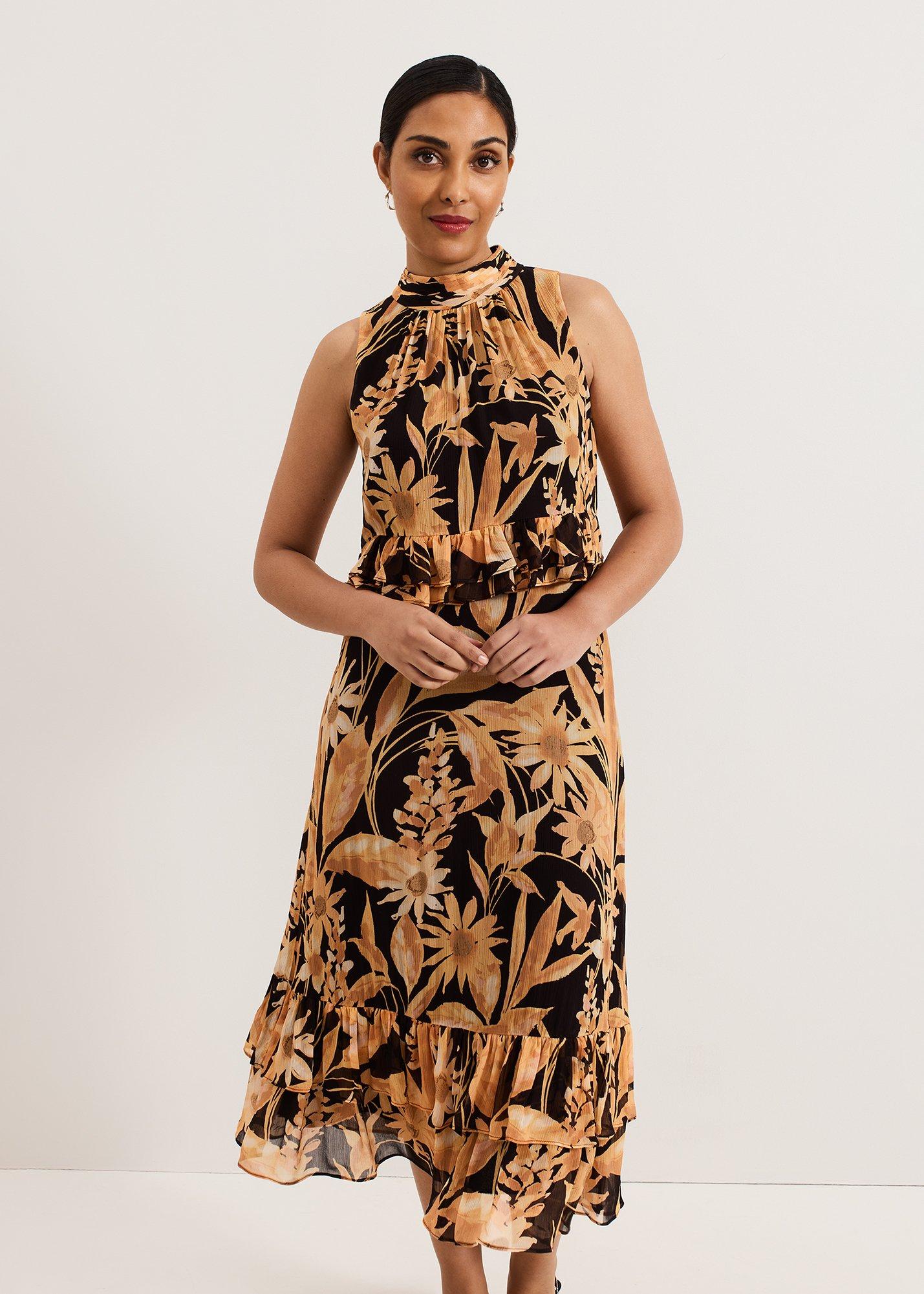 Petite Alma Printed Double Layer Dress