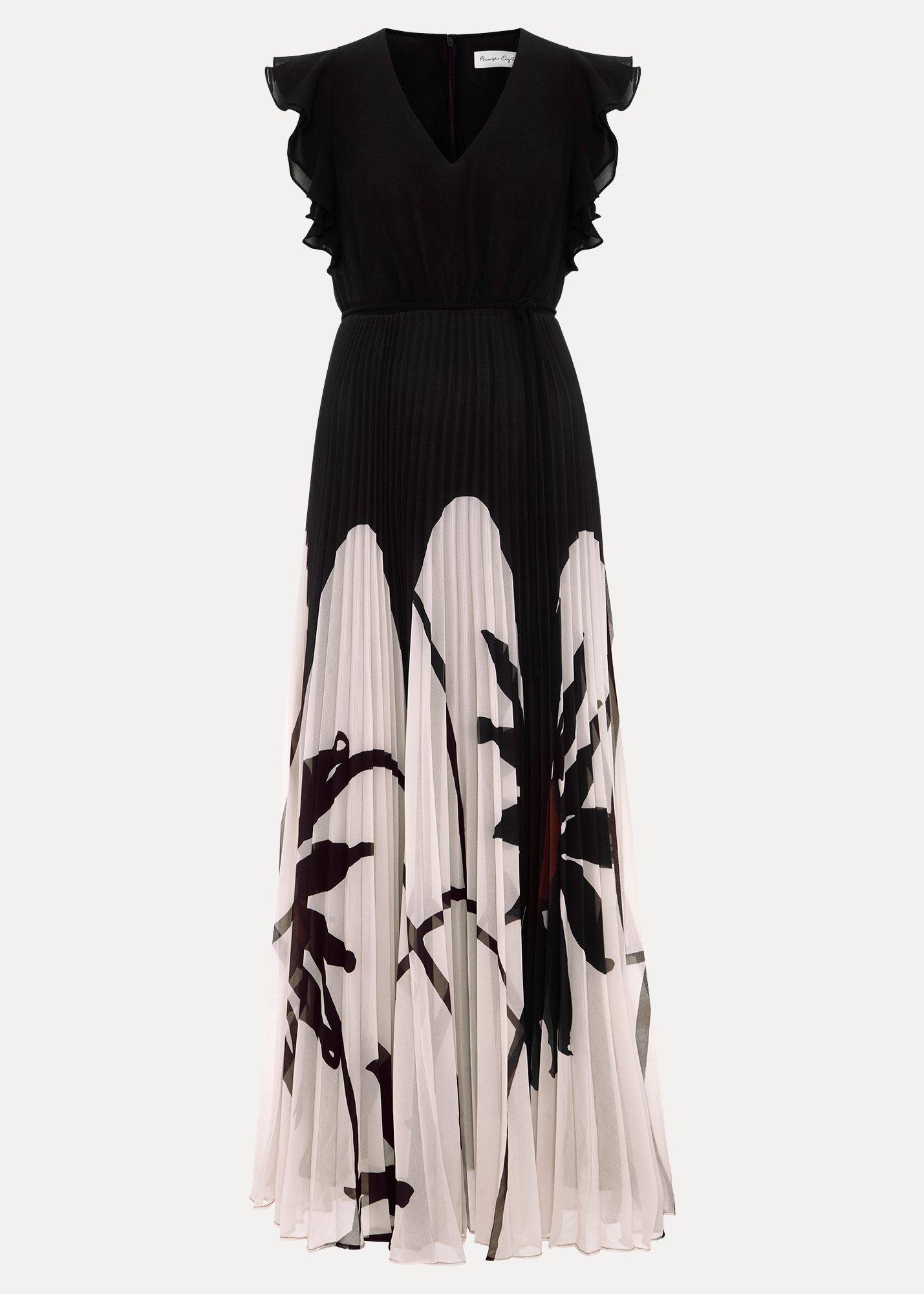 Petite Uma Printed Pleat Maxi Dress