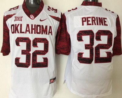 Men's OU Sooners #32 Samaje Perine White 2016 college football