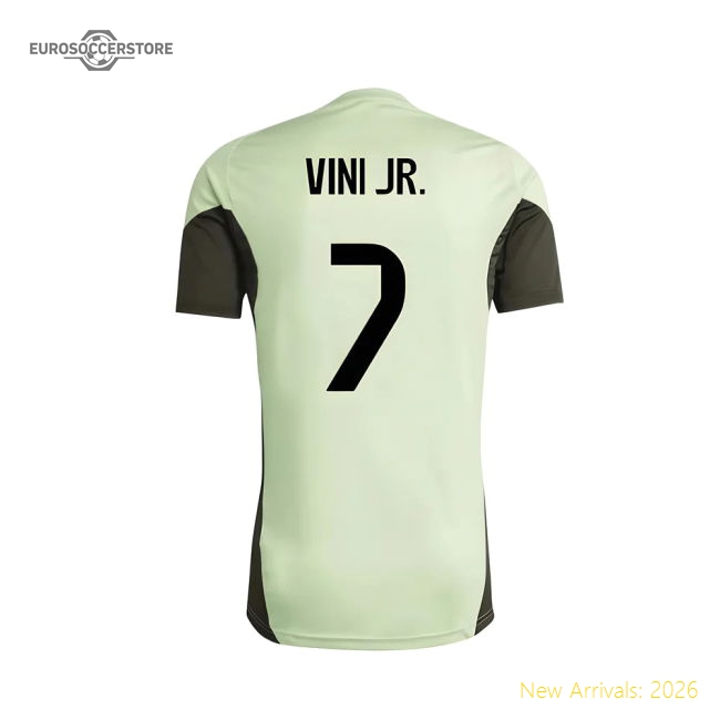 2025-2026 Real Madrid Training Tee (almost Lime) - Kids (vini Jr 7)