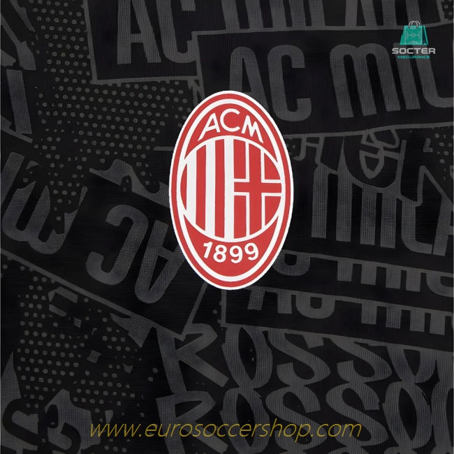 2025-2026 AC Milan ftblCulture Tee AOP (Black)