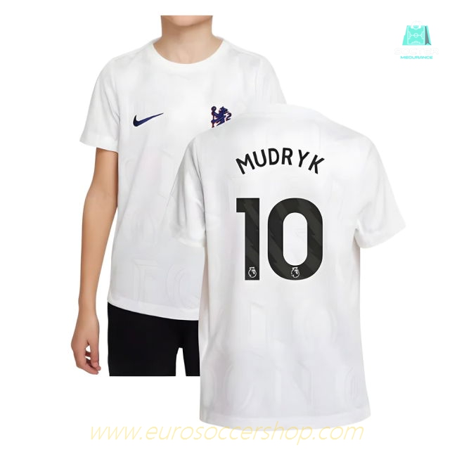 2025-2026 Chelsea Pre-Match Shirt (White) - Kids (Mudryk 10)