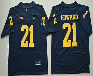 Men's U-M Wolverines Blue 2024 embroidered Desmond Howard #21
