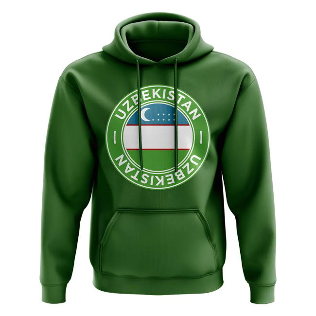 Exclusive-Design Match-Ready Uzbekistan Football Badge Hoodie (Green)