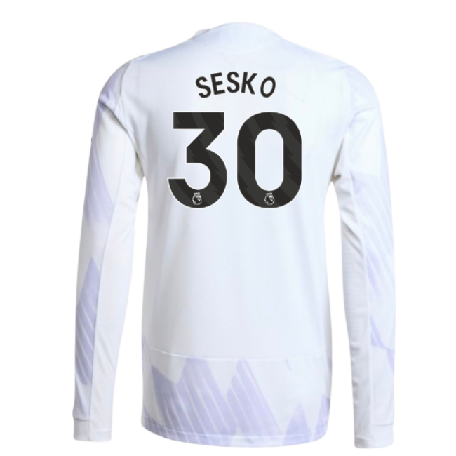 2025-2026 Man Utd Authentic Long Sleeve Away Jersey (Sesko 30)