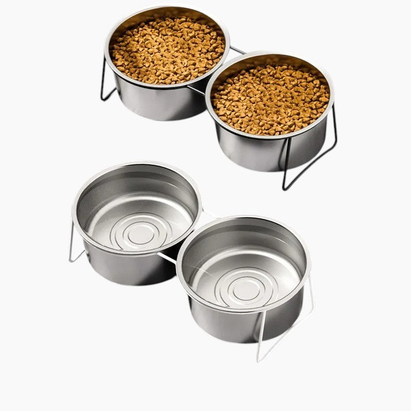 Frenbowl Frenchie Slow Feeder – Stainless Steel Spine Dog Bowl with Stand