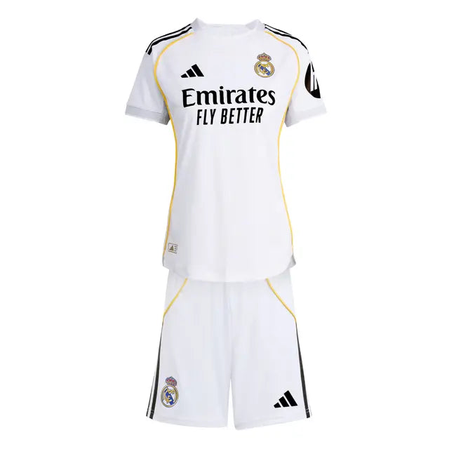 Kid's Real Madrid Home Soccer Jersey Kit(Jersey+Shorts+Socks) 2025/26A