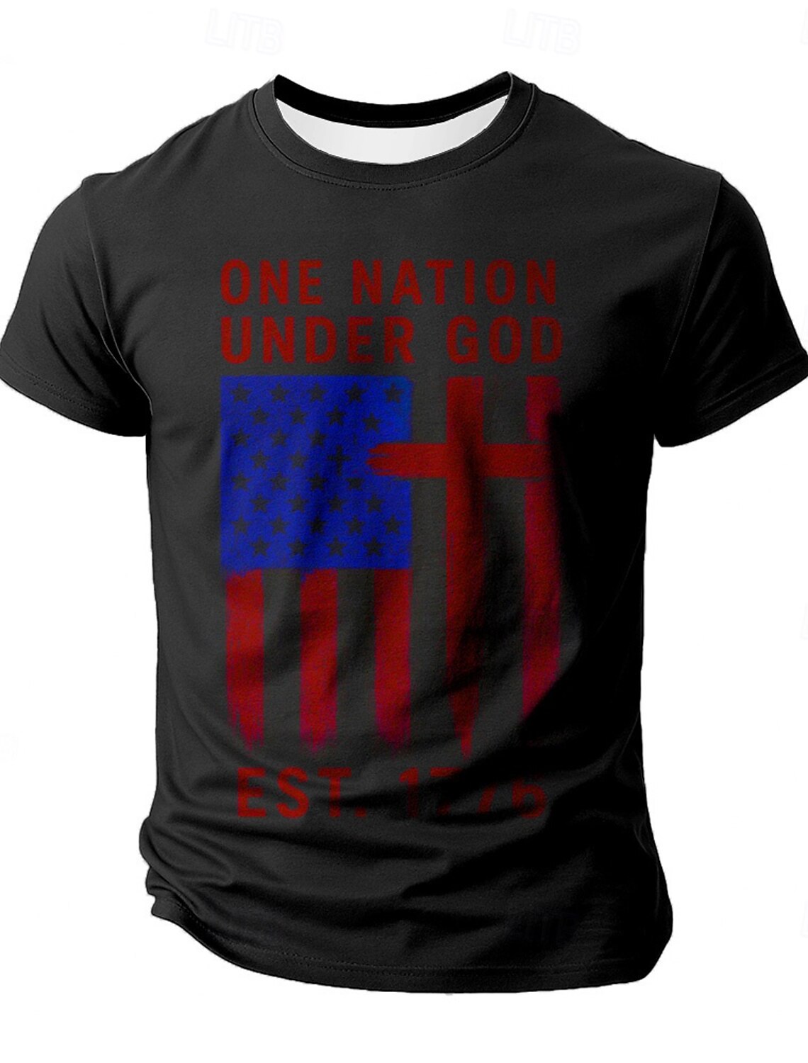 4th of July 2026 250th Memorial Day Patriotic Patriot 3D Print Crew Neck Short Sleeve T-Shirt Daily Street