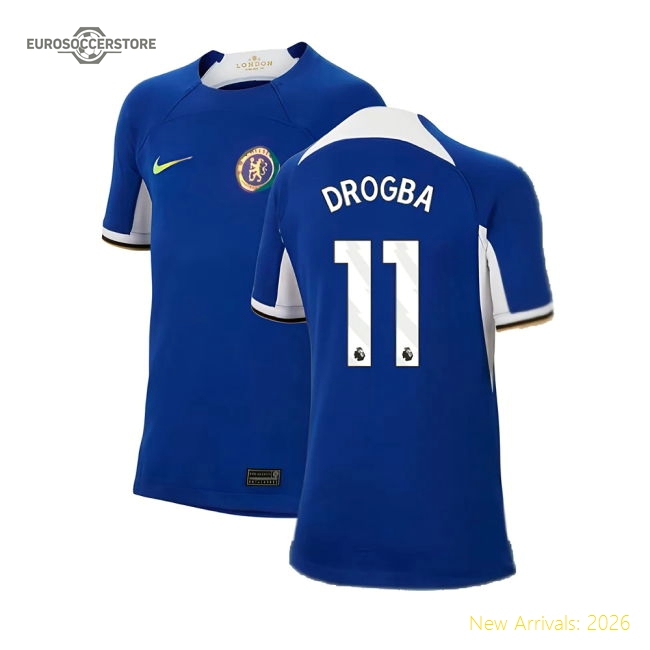 Premium Chelsea Kids Drogba Jersey 2023-2024 Soft-touch