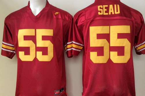Men's None Red 2024 game day Junior Seau #55 college football Jersey
