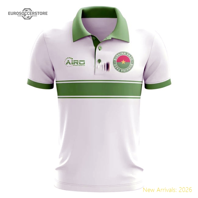 Outstanding Burkina Faso Concept Stripe Polo Shirt (white)