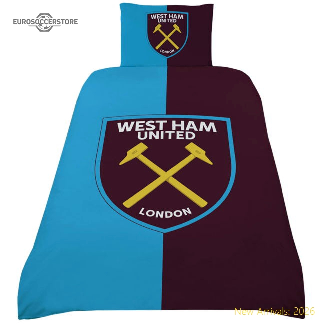 Superior West Ham United Fc Colour Split Single Duvet Set