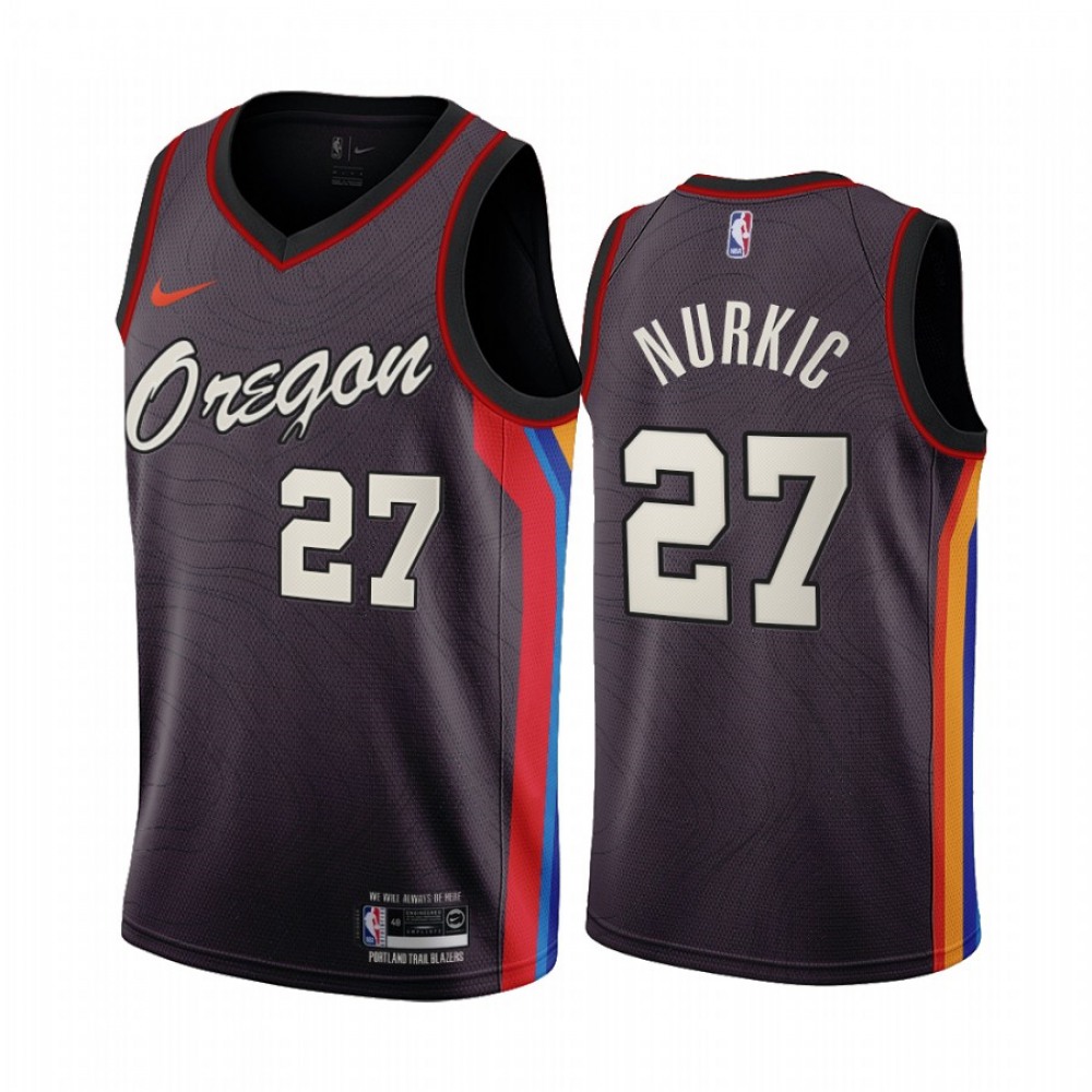 Durable Men's Trail Blazers #27 Jusuf None Basketball Jersey
