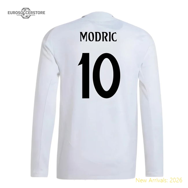 Official 2024-2025 Real Madrid Authentic Long Sleeve Home Shirt (Modric