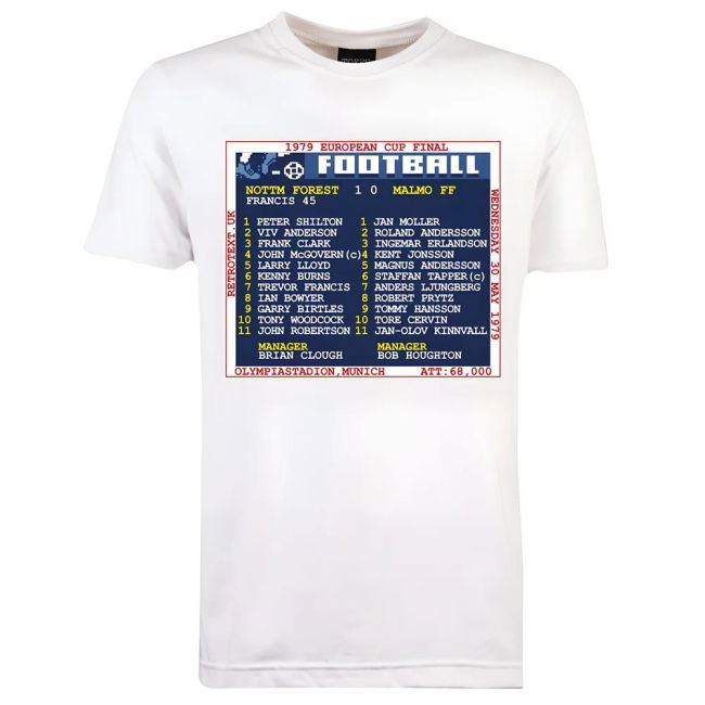 1979 European Cup Final (Nottingham Forest) Retrotext t-shirt