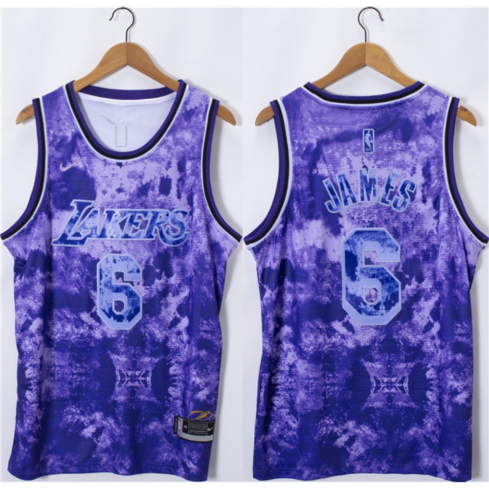 Elite Jersey Los Angeles Lakers LeBron James6 Purple - - Game Day Essential