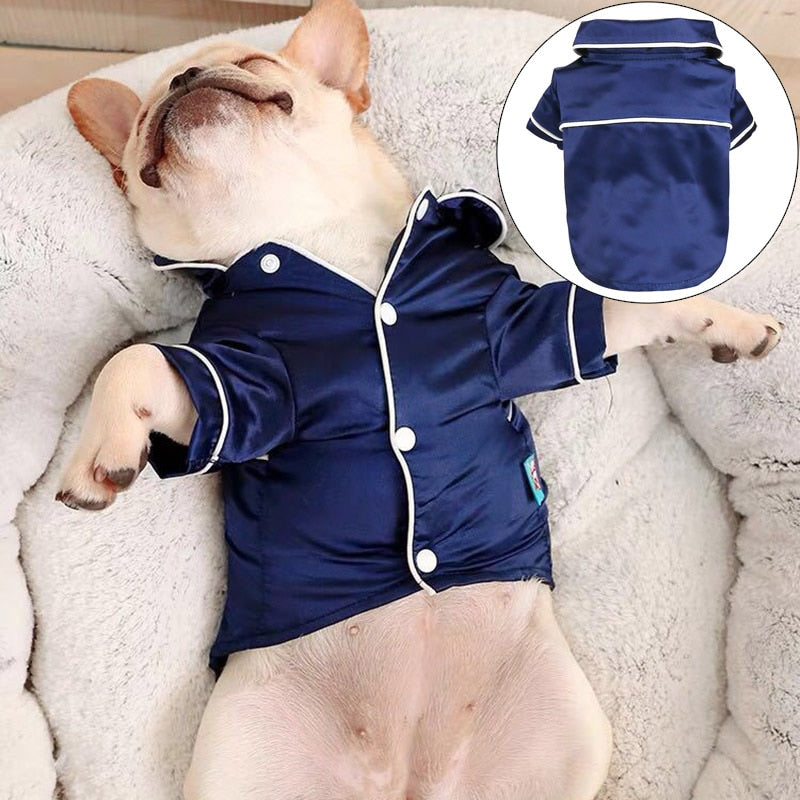 French Bulldog Silk Pajamas Shirt For Frenchies (ws105) Durable Dog Item