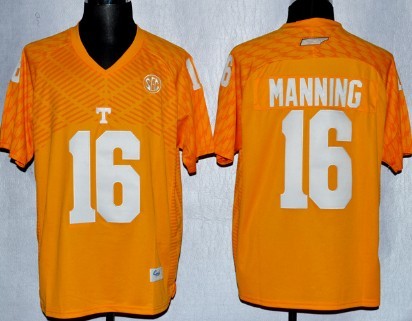 Men's None Orange 2013 performance Peyton Manning #16 premium Jersey
