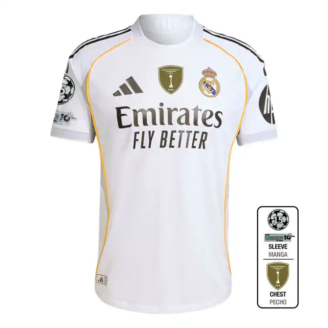 Player Version Real Madrid Home Soccer Jersey 2025/26 Authentic Kit