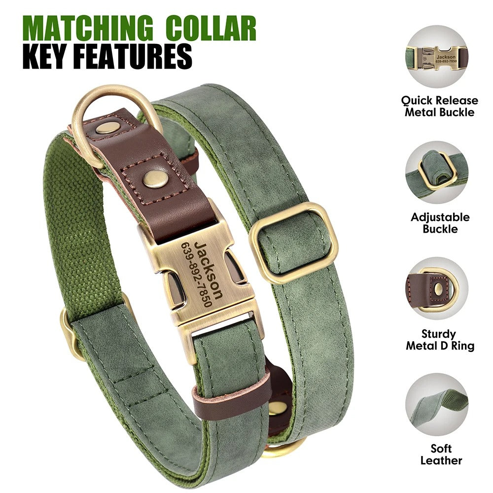 Vet-Approved French Bulldog Leather Collar With Leash – Personalized ...