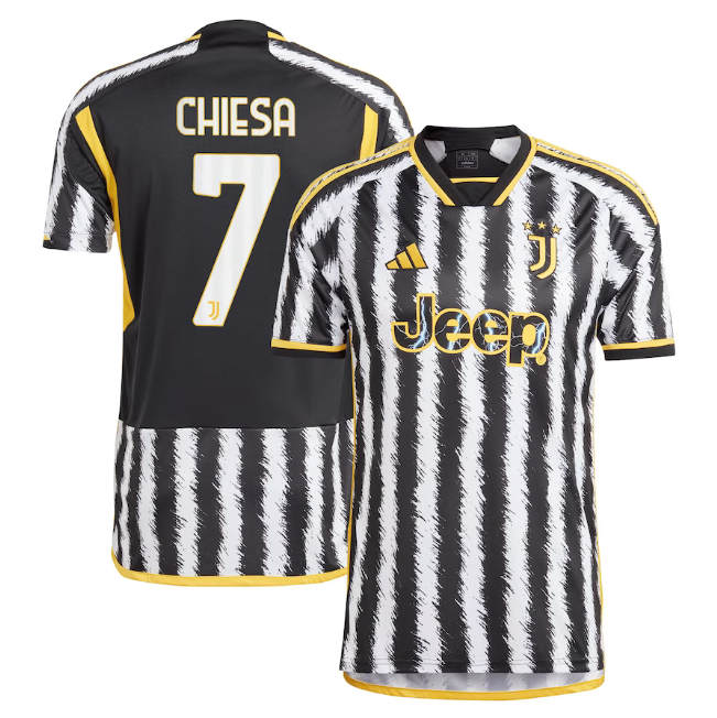 2324 Juventus Home Soccer Jersey Football Shirt - CHIESA 7 - Official