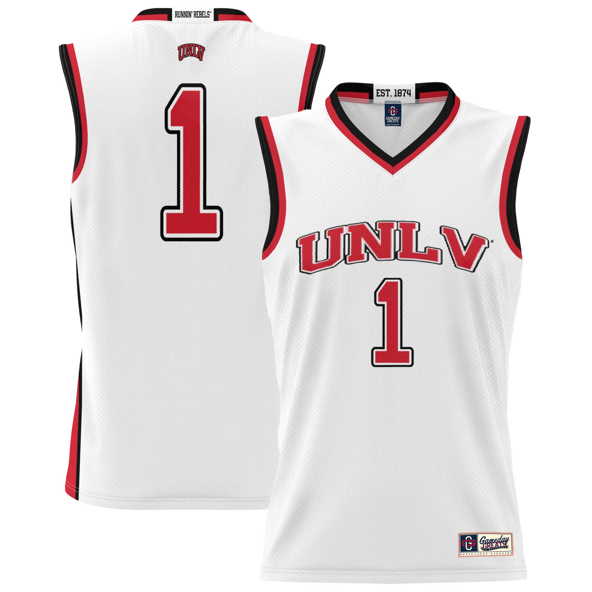 #1 UNLV Rebels GameDay Greats Unisex Lightweight Basketball Jersey - White