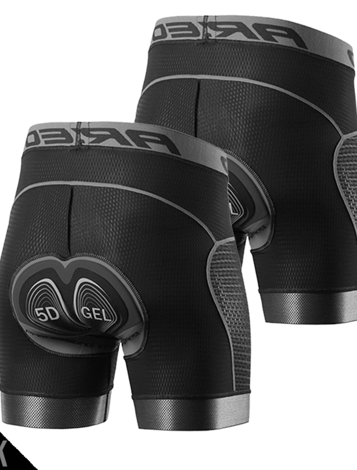 Arsuxeo Men's Cycling Padded Shorts Cycling Underwear Bike Padded Shorts 5D padded Chamois Bottoms Breathable Sweat wicking Sports Solid Color Black Red Gray Bike Wear