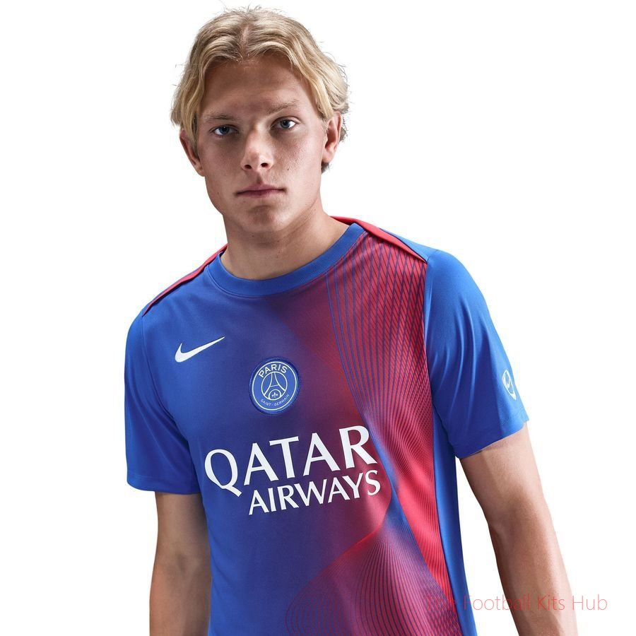 Paris Saint Germain Training T-Shirt Dri-FIT Academy Pro Pre Match 3rd - Hyper Royal/Global Red/White