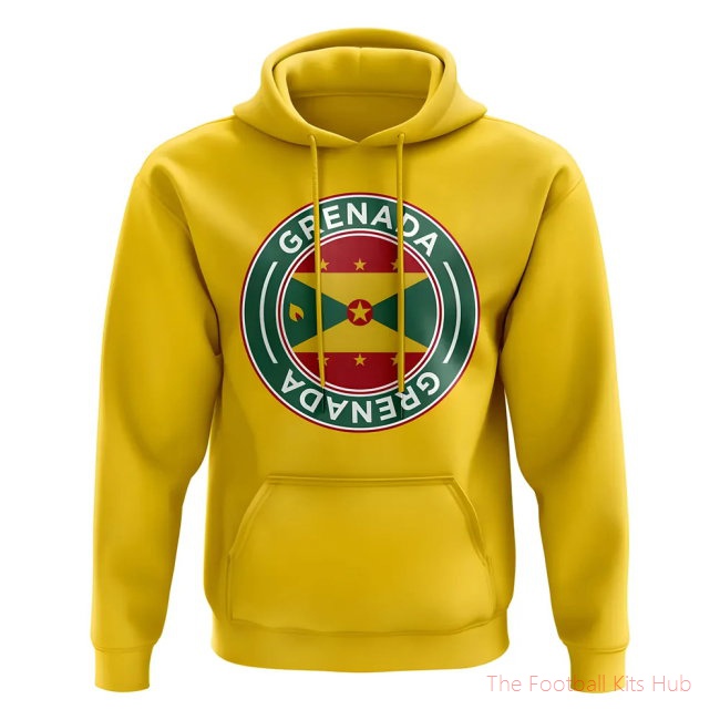 Men Grenada Football Badge Hoodie (Yellow)