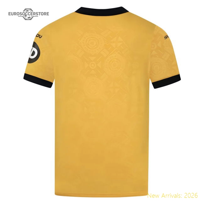 Wolves Home Kit 2025-2026 Supporter Wear Jersey Stadium Approved