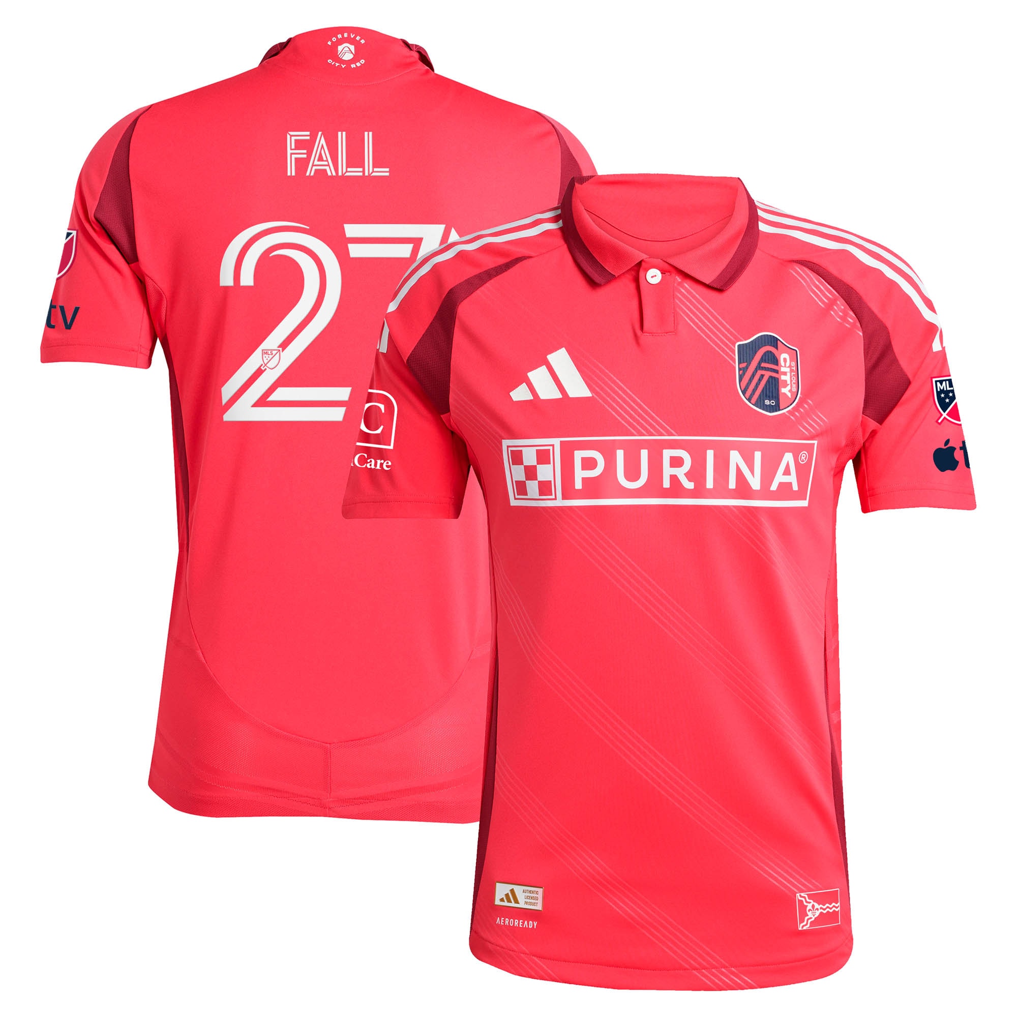 [LK] Youth Fallou Fall St. Louis CITY SC 2025 Forever CITY Red On-Field Authentic Jersey - Red