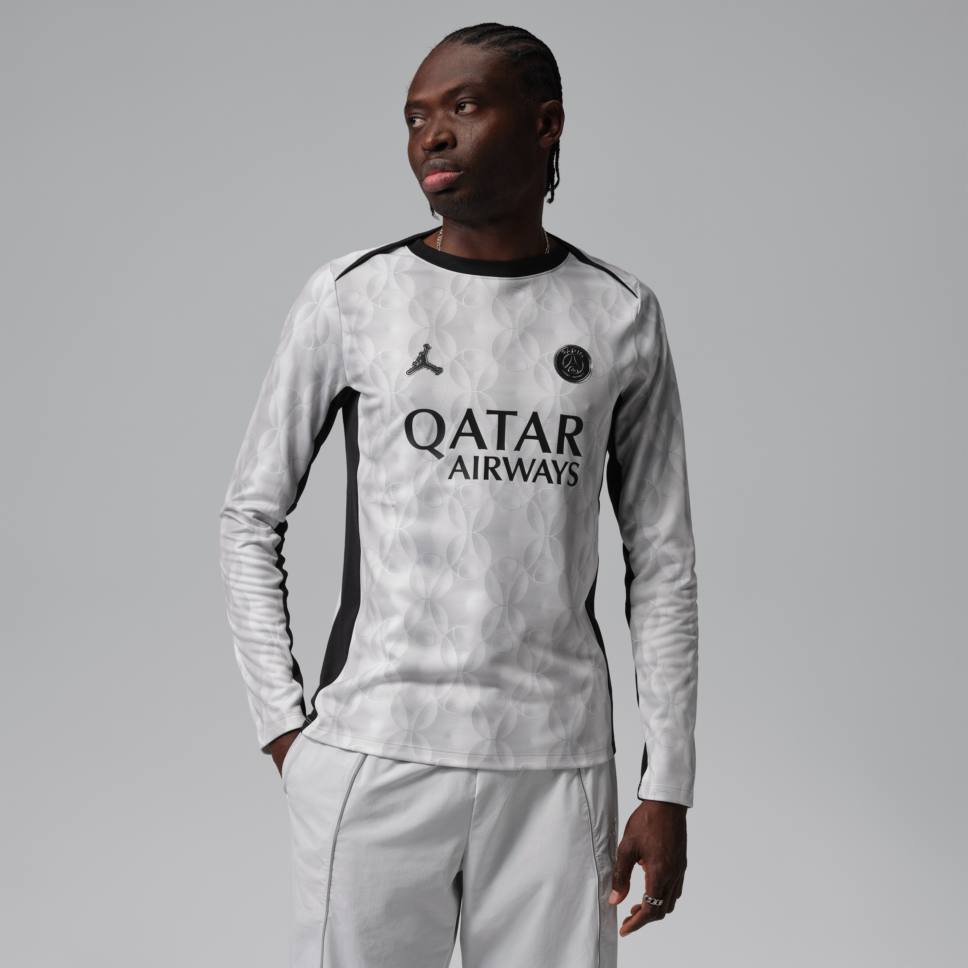 [LK] Paris Saint-Germain Men's Long Sleeve Pre-Match Dri-FIT Jersey Top - Black