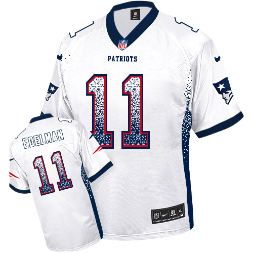 NFL NE Patriots #11 Julian Edelman White Elite Jersey - Authentic Q...