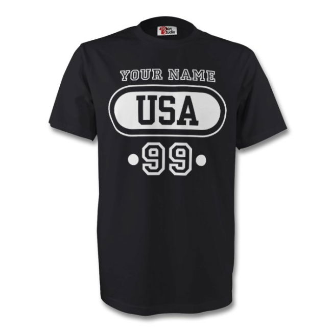 Tournament-Edition United States Usa T-Shirt (Black) + Your Name