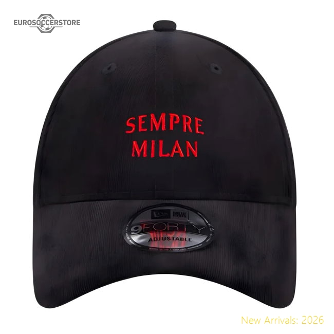 Supporter Ac Milan Needle Cord Black 9Forty Adjustable Cap