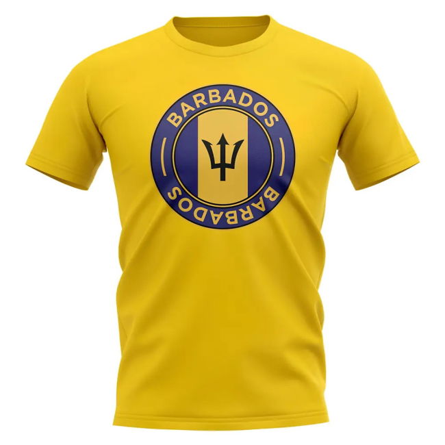 Barbados Football Badge T-Shirt (Yellow)