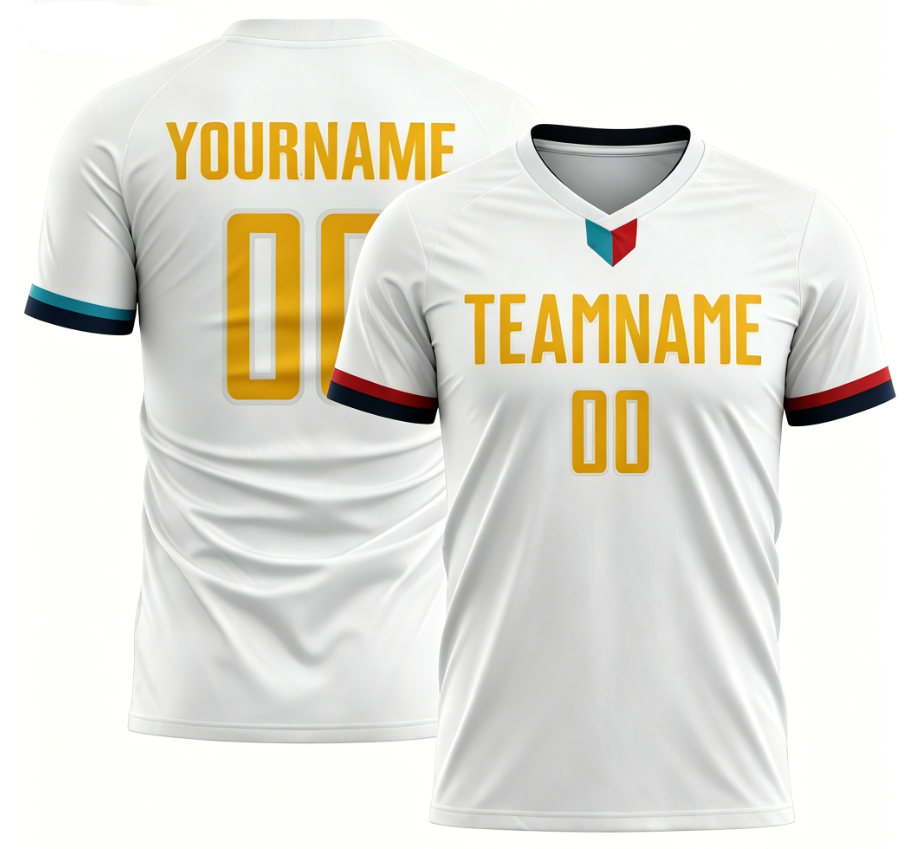 White men's soccer uniform custom training suit team match uniform