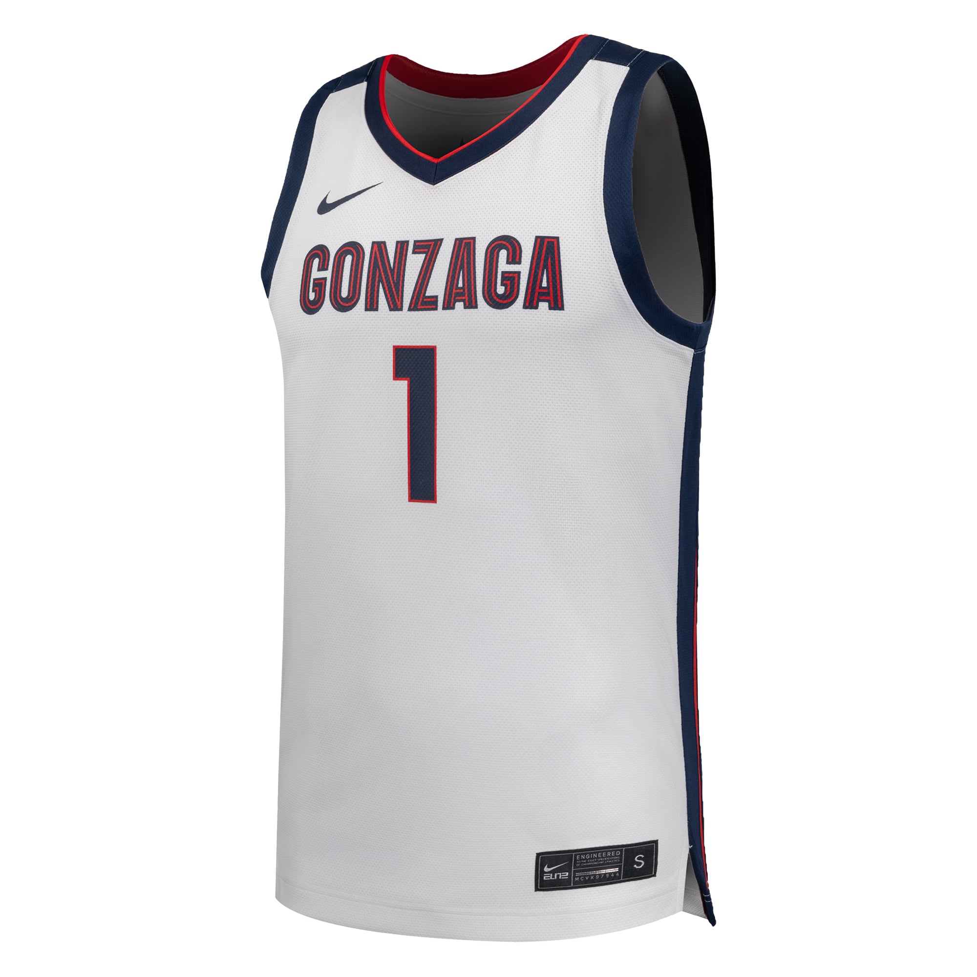#1 Gonzaga Bulldogs Nike Replica Basketball Jersey - White