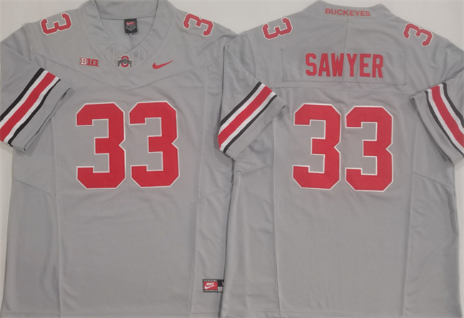 authentic Men's OSU Buckeyes Jack Sawyer #33 Game 2024 Football Jersey