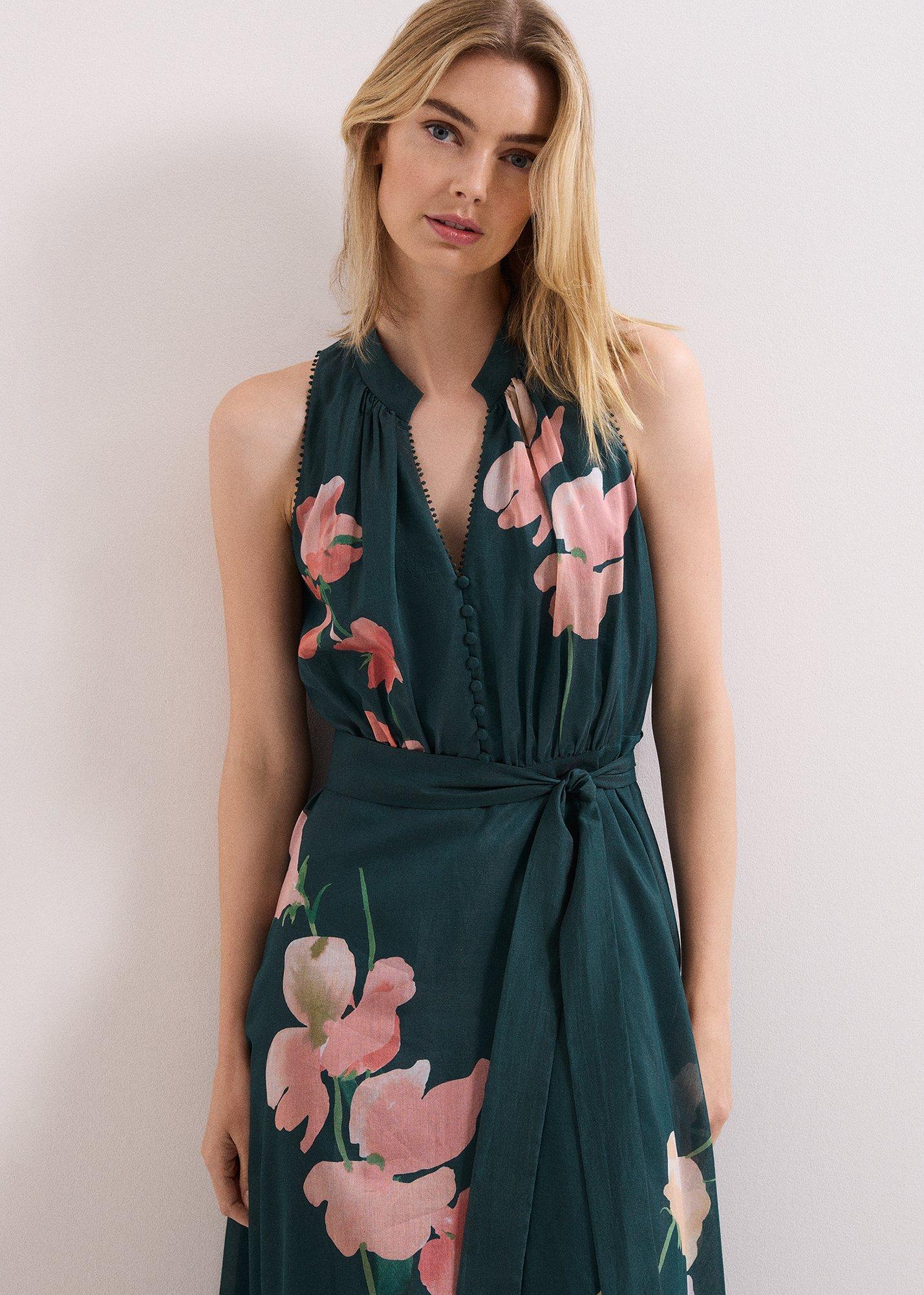Petite Lucinda Button Floral Dress