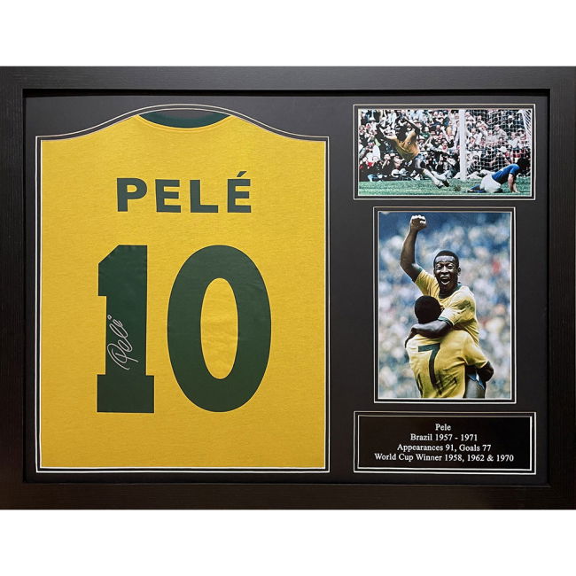 Championship Brasil 1970 Pele Signed Shirt (Framed) Premium