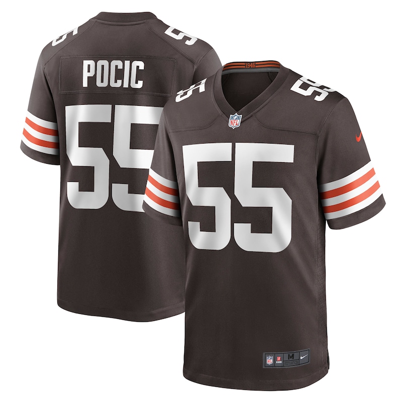 None Ethan Pocic MVP Candidate CLE Browns Genuine Jersey Football Appa