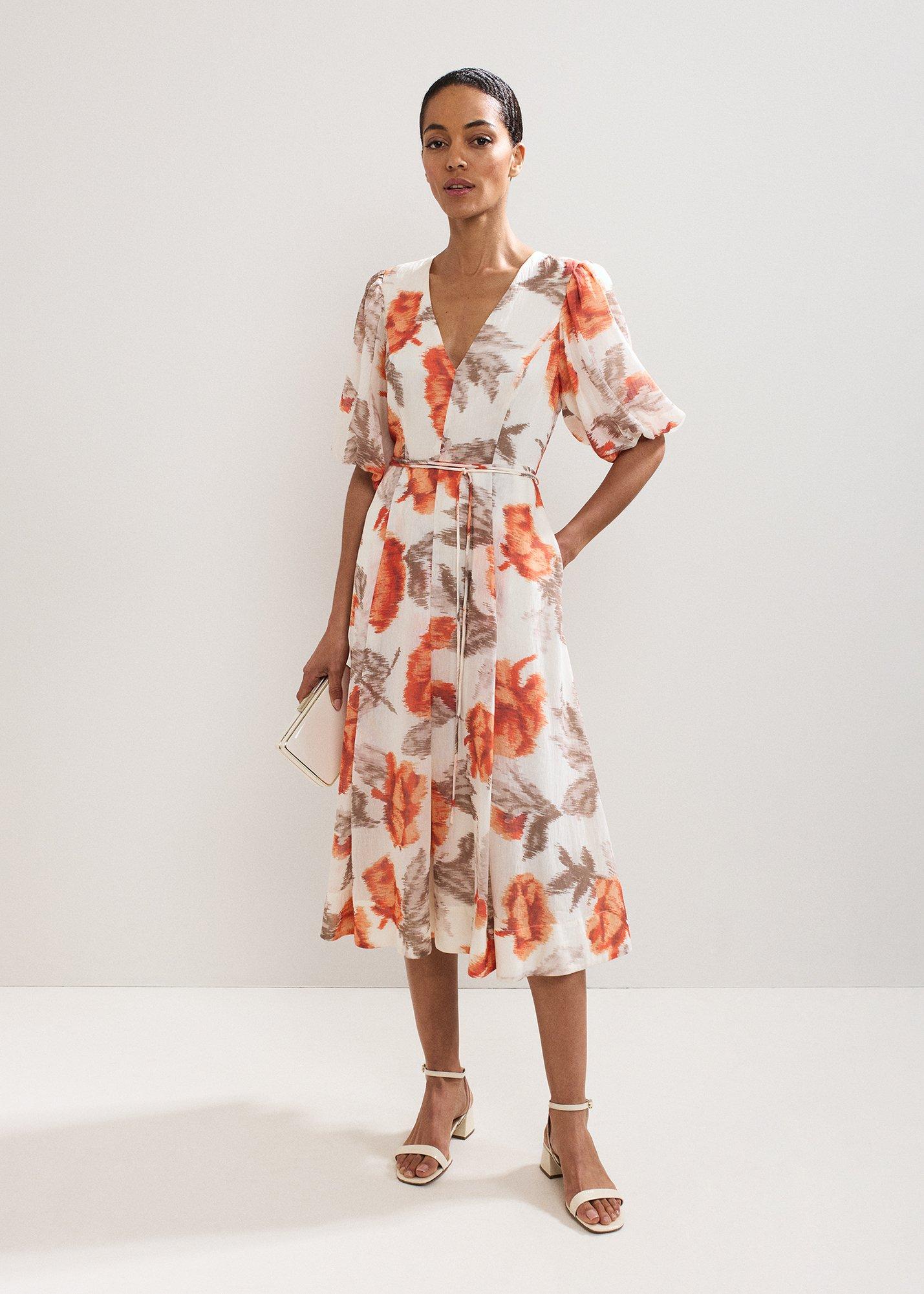 Violet Floral Midi Dress