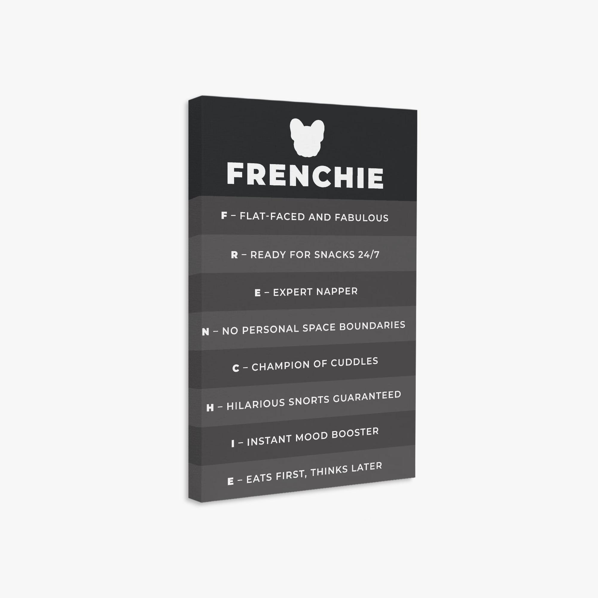 French Bulldog Loaf Vertical Canvas Painting Cute Frenchie Essential