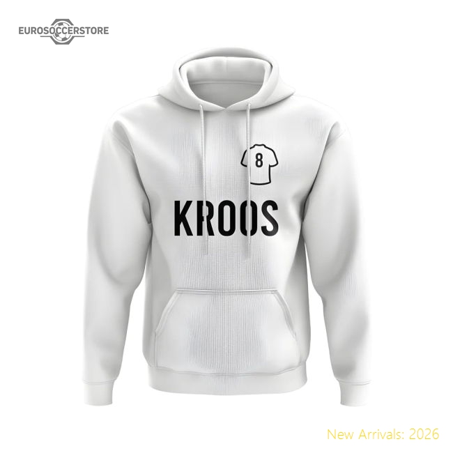 Genuine Official Toni Kroos Real Madrid Number Hoody (White)