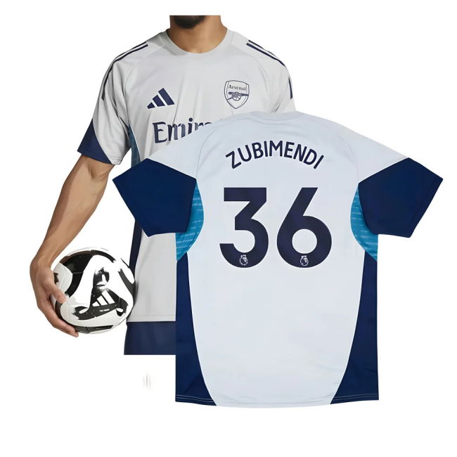 2025-2026 Arsenal Training Shirt (Grey Two) (Zubimendi 36) - high q...