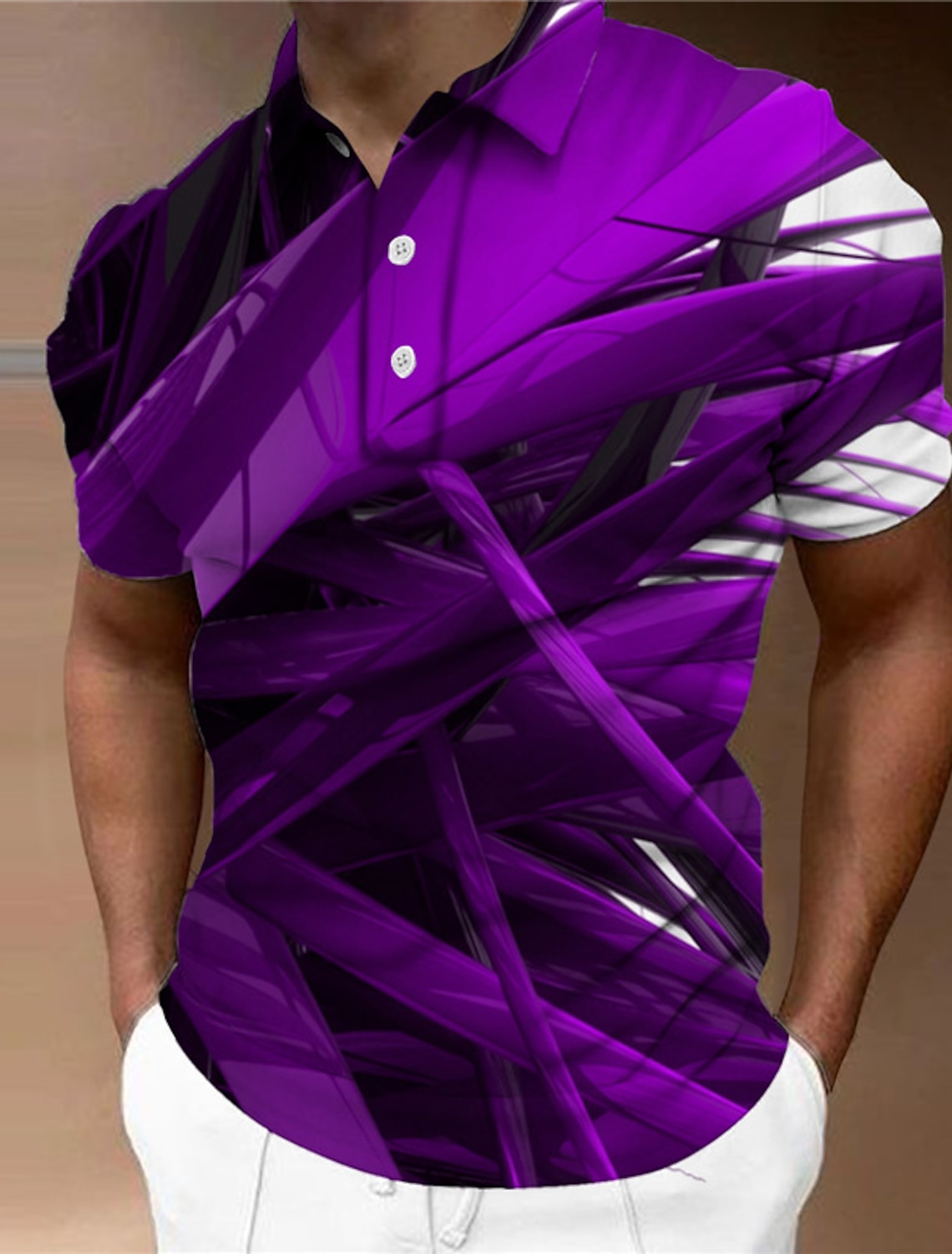 Men's Geometric Polo Shirts Golf Shirt Short Sleeve Polo Shirts Collared Shirts Business Casual Vacation Wear Formal Wear Festival Wear Buttons 3D Print Yellow Red Blue
